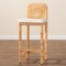 Baxton Studio Zariah Modern Bohemian Natural Brown Rattan and Mahogany Wood Bar Stool 233-13172-ZORO - alternate 5